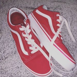 old skool red vans low tops. ***hardly worn***